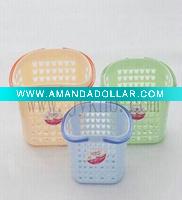 Plastic durable small storage basket with lid