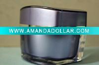 Wholesale Cubic acrylic jar with wave cover cap