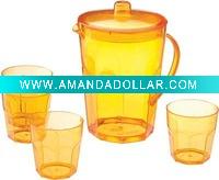 Wholesale plastic water jug with 4 cups