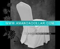 white hotel Chair cover-polyester satin plain