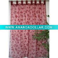 Flocking organza curtains