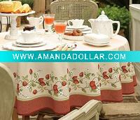 Wholesale 100% polyester material printing flower design table cover
