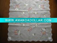 Wholesale 100% POLYESTER EMBROIDERED flower tablecloths/linen