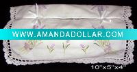 Embroidered tissue cover