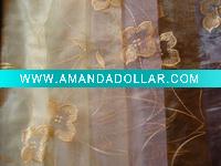 Embroideried voile curtain