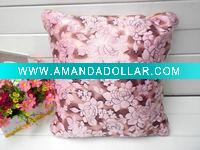 Wholesale Embroidery silk cushion cover rose flower