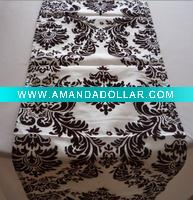 Wholesale flocking taffeta table runner