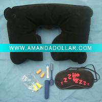 Wholesale travel comfort kit(eye mask & neck pillow & earplug)