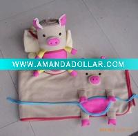 Wholesale lovely animal pig polyester fleece blanket