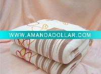 printed coral fleece throw