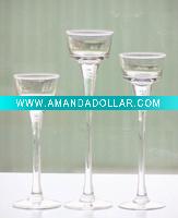 Wholesale Clear glass tealight holder set