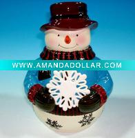 Christmas Ceramic Snowman Cookie Jar