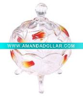 Footed Glass Storage Jar