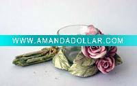 Wholesale polyresin rose candle holder
