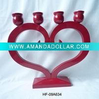 Wholesale Christmas Wooden Heart Candle Holder