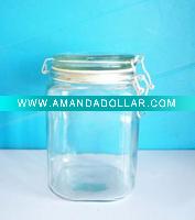 Wholesale glass airtight canister glass jar