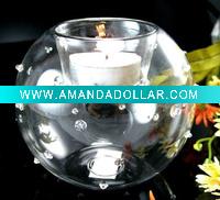 Wholesale Ball shape Tealight Glass Candle Holder