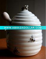 ceramic honey pot/honey jar