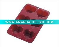 Wholesale non-toxic 6-cup heart shape attractive silicone cake mould,kitchenware(S076 kitchenware)