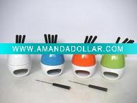 ceramic chocolate fondue set