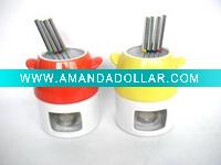 Wholesale color glazed ceramic fondue set with forks
