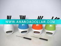 ceramic chocolate fondue set