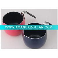 Wholesale aluminum non stick mini cookware with s/s silicone handle