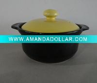 Wholesale Durable Porcelain Rice Noodle casserole with YELLOW LID