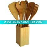 Wholesale bamboo kitchen utensils set