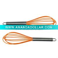silicone egg beater with metal handle