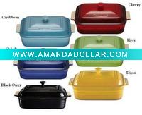 ceramic rectangular casserole with lid