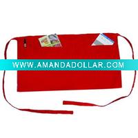 Wholesale cotton red waist apron with logo embroidery