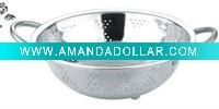 Wholesale 24cm stainless steel colander with handle and thin feet