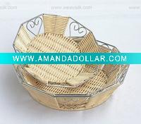 iron wire rattan fruit holder, wicker fruit basket