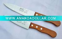 wooden handle kitchen knife