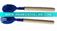 Wholesale 2pc Delicate wooden salad spoon