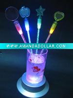 Wholesale Flashing led plastic stirrer for drinks