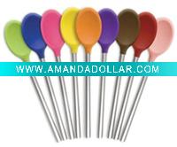 silicone spoon with 18/8 s/s handle