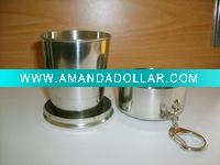 Wholesale stainless steel 3 and 6 layer folding cup with satin finished