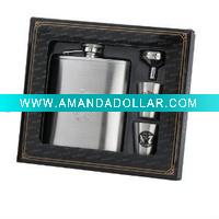 Wholesale stainless steel hip flask set