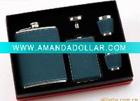stainless steel hip flask set