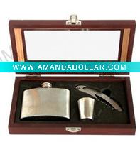 Wholesale stainless steel hip flask set