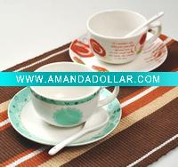220cc porcelain with decal espresso cup & saucer