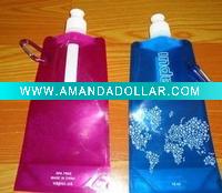 Wholesale BPA free reusable soft water bottle bag