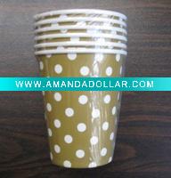 white dot paper cup