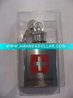 Wholesale 1oz mini stainless steel hip flask with keyring