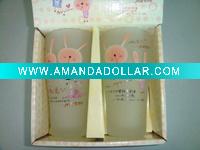 Wholesale couple glass mug,rabbit mug,promotional gift