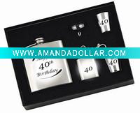 Wholesale stainless steel hip flask set