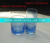 Blue drinking glass cup
