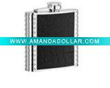 leather-wrapped Hip Flask